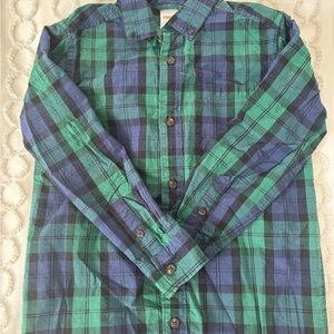 Gymboree Green and Blue Plaid Kids Button Down Shirt